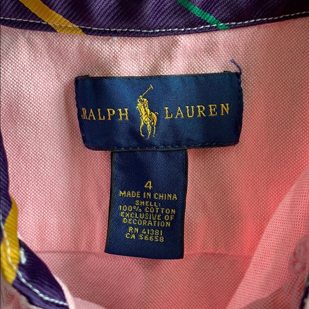 Girls size 4 pink Ralph Lauren shirt - Picture 3 of 5